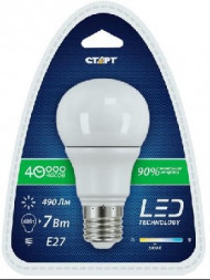 Лампа светодиодная СТАРТ (17294) LEDGLSE27 7W30 WS