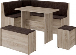 Кухонный уголок BONMEBEL Чикаго Кухонный уголок дуб сонома трюфель/ТК коричневая (2 кор.)