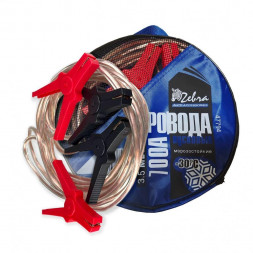 Провода пусковые ZEBRA 700А с прозрачной изоляцией, в сумке, 3.5 м 47794