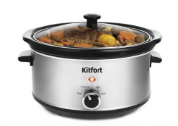 Медленноварка KITFORT КТ-207 серебристый/черный