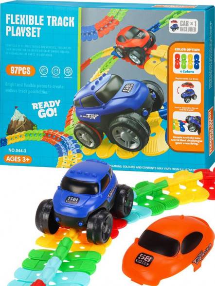 Игрушка NO NAME Автотрек (35х26 см, маш. в компл., длинна трека 240 см, бат. 3*AAA не в компл.) (арт. 2175743)