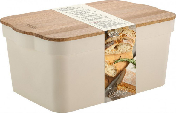 Хлебница SUGAR&amp;SPICE SE106412996 Rosemary с деревянной крышкой 7,5л