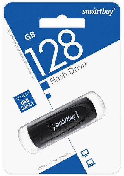 Флэш-напокитель SMARTBUY (SB128GB3SCK) UFD 3.0/3.1 128GB Scout Black