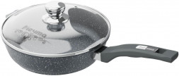 Сковорода МЕЧТА с24701 с несъемной ручкой и стеклянной крышкой. "Гранит" 24см