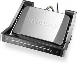 Электрогриль HYUNDAI HYG-3022 2000Вт серебристый/черный