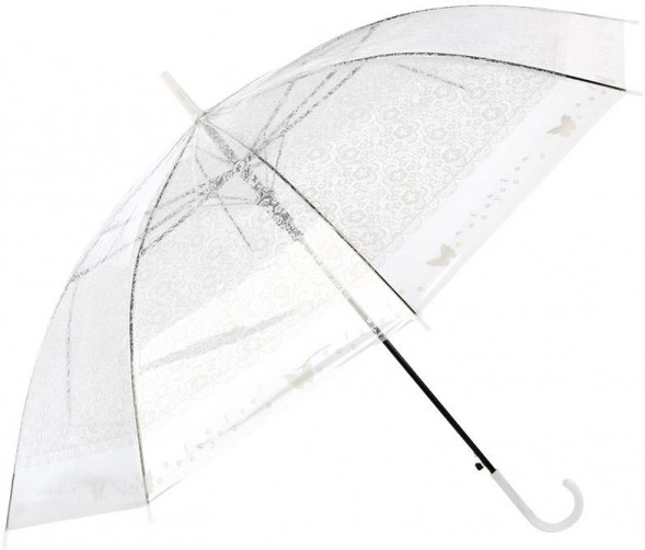 Зонты РЫЖИЙ КОТ Зонт-трость полуавтоматический BASIC, 90 см (ЭВА), цвет: белый (107776)