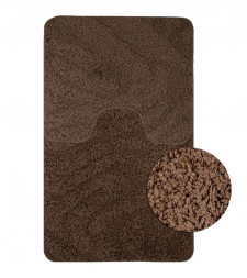 Коврик д/ванной комнаты САНАКС 00160 Коврик в ванную SHAGGY двойной КОРИЧНЕВЫЙ 60х100 + 50х60 см 100% полиэстер