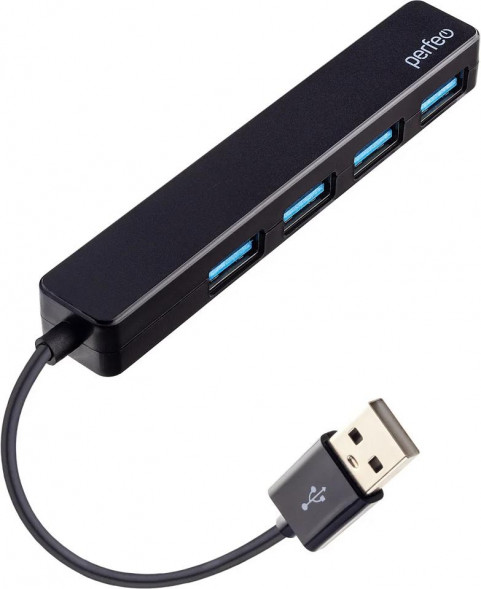 USB разветвитель PERFEO (PF D0784) USB-HUB 4 Port, (PF-H038 Black) чёрный