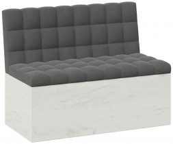 Скамья прямая BONMEBEL Скамья прямая Денвер - дуб крафт белый/ткань серая (2 пак.)