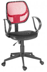 Кресло компьютерное OLSS кресло ФЛЕШ Profi Рондо тканьW07 красн./В-14 спинка красная/черное сиденье