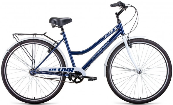 Велосипед ALTAIR ALTAIR CITY 28 low 3.0 (28&quot; 3 ск. рост. 19&quot;) 2022, темно-синий/белый, RBK22AL28028
