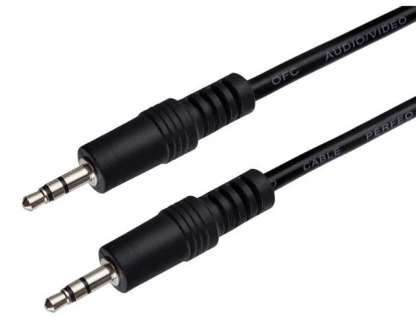 Кабель VS (R110) Jack3.5мм вилка-Jack3.5мм вилка, 1м черный