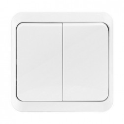 выключатель SMARTBUY (SBE-03w-10-SW2-0) Юпитер, 2-клавишный, белый