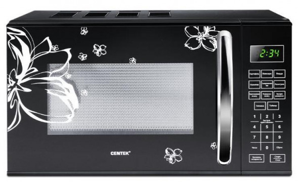 СВЧ CENTEK CT-1579 (Черный/ЦВЕТЫ)