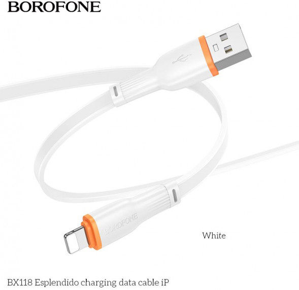 Кабель BOROFONE (6941991120930) BX118i USB 2.4A для Lightning , белый