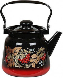 Чайник СИБИРСКИЕ ТОВАРЫ С2716.38 ,С2716.8 эмал 3,5л с рис Красно-Черный