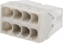 Клемма REXANT (07-3215-6) Экспресс-клемма СМК 2273-208, 8-проводная 0.5-2.5 мм , прозрачная, блистер (6 шт./уп.)