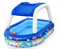 Бассейн BESTWAY Бассейн надувной с навесом от солнца 54370 SEA CAPTAIN FAMILY POOL (8943)