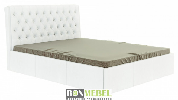 Кровать BONMEBEL Кровать Прима с подъемным механизмом 1600х2000 кожзам: белый (5 пак.)