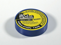 Изолента ZEBRA 19 мм х 25 м синяя 08747