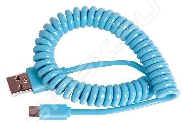 USB кабель SMARTBUY IK-12SP BLUE USB - MICRO USB спиральный 1м голубой