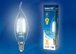 Лампочки светодиодные UNIEL (UL-00002229) LED-CW35-6W/NW/E14/CL GLA01TR