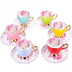Чайный набор фарфор LORAINE 29128 Чайный/наб 12пр 200мл фарфор ПРЕМИУМ LR (х6)