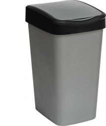 Ведро для мусора VIOLET Ведро для мусора с подвижной крышкой &quot;Tandem&quot; 10л (сер.металлик/черный) 841058