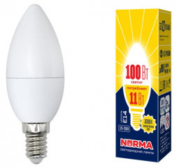 ЭЛЕКТРИКА VOLPE (UL-00003812) LED-C37-11W/WW/E14/FR/NR картон