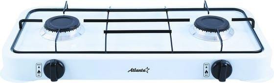 Плита газовая настольная двухконфорочная ATLANTA ATH-1803 (white)