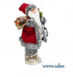Игрушка WINTER GLADE Фигурка Дед Мороз 46 см с ракеткой и фонарем (красный/серый) М1642