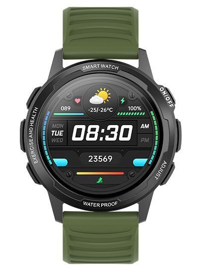 Смарт-часы BQ Watch 1.3 Black+Dark Green Wristband
