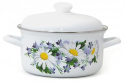 Кастрюля ЛЫСЬВА 1512АП2/4 Ромашковое поле, эмал. 3,0л