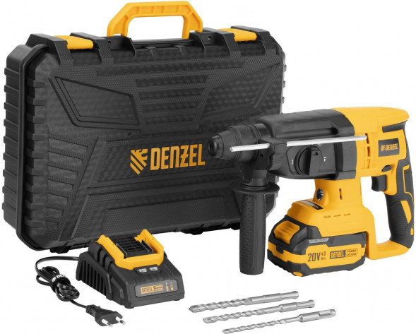 Перфоратор аккумуляторный DENZEL Перфоратор аккумуляторный бесщет. RHH-BL-20-28, 3 Дж, Li-Ion, 20 В// DENZEL Перфоратор аккумуляторный бесщет. RHH-BL-20-28, 3 Дж, Li-Ion, 20 В//