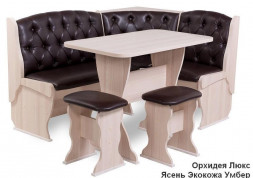 Набор мебели для кухни БИТЕЛ ОРХИДЕЯ ЛЮКС Ясень/Барнео Умбер (шоколад)