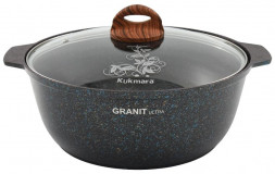 Жаровня KUKMARA жгг52а а/пр литая 5,0л стекл/кр Granit ultra blue