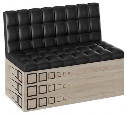 Скамья прямая BONMEBEL Скамья прямая Денвер - дуб сонома/кожзам коричневый (2 пак.)