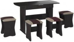 Набор мебели BONMEBEL Обеденная группа тип 2 венге/шоколад-бежевый (2 кор.)