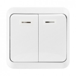 выключатель SMARTBUY (SBE-03w-10-SW2-1) Юпитер, 2-клавишный, белый