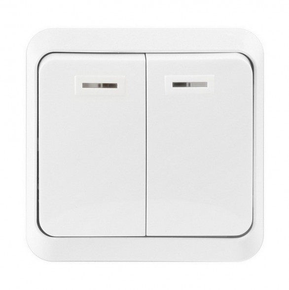выключатель SMARTBUY (SBE-03w-10-SW2-1) Юпитер, 2-клавишный, белый