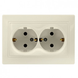 Розетка SMARTBUY (SBE-01i-16-S2-Z-c) Венера, 2-местная, бежевый