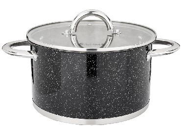 Кастрюля AGNESS 937-309 Black Marble 6л