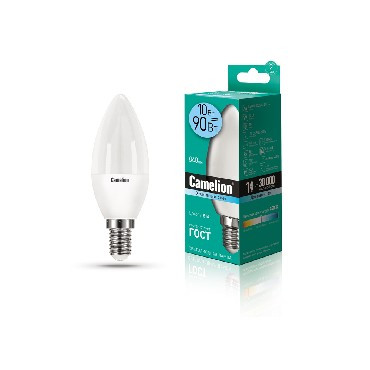 Лампочка светодиодная CAMELION (13561) LED10-C35/845/E14/10Вт/4500К