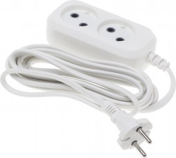 BURO Сетевой удлинитель BU-PSL2.3/W 3м (2 розетки) белый (пакет ПЭ)