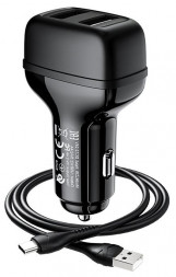 АЗУ HOCO (6931474727718) Z36 Leader dual port черный