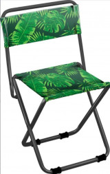 Стул складной походный NIKA ПС1/2 с тропическими листьями темный