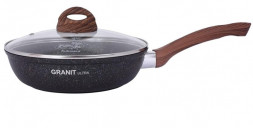 Сковорода KUKMARA сгг261а а/пр литая 26см стекл/кр Granit ultra blue