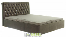 Кровать BONMEBEL Кровать Прима с подъемным механизмом 1600х2000 кожзам: коричневый (5 пак.)