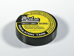 Изолента ZEBRA 19 мм х 25 м чёрная 08748