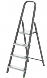 Стремянка СИБРТЕХ Стремянка, 4 ступени, стальной профиль, алюминиевые ступени, Россия 97954